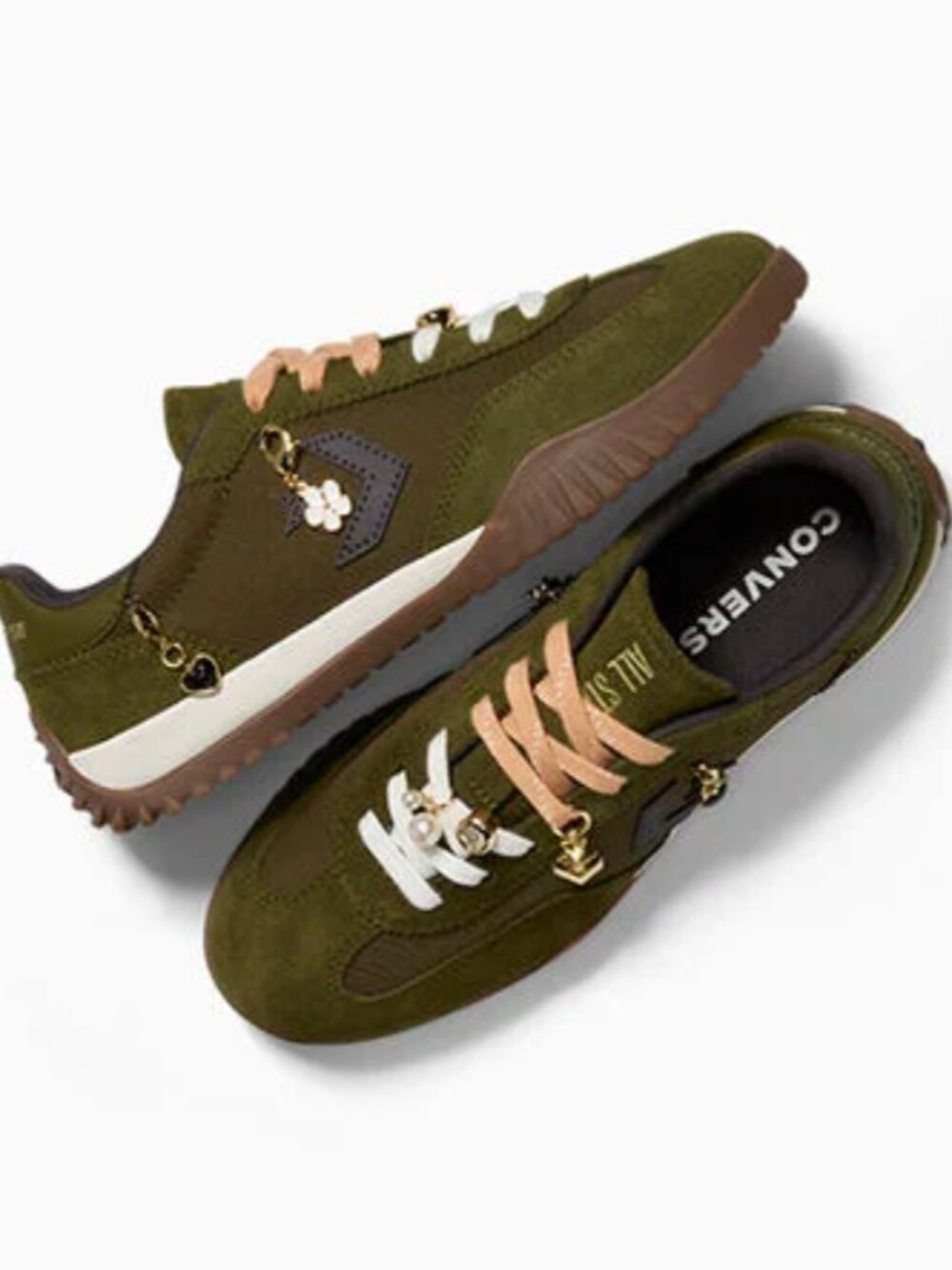 Converse Run Star Trainer Charms Suede Surplus Olive Green NWT NWOB Size 9 W